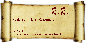 Rakovszky Razmus névjegykártya